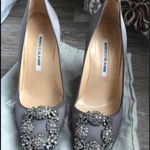 Manolo Blahnik 70mm grey colour heel